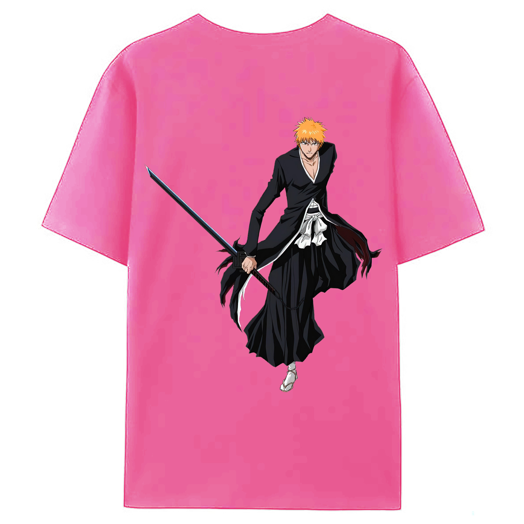 （画像用） ブリーチ 黒崎一護（くろさき いちご）BLEACH Kurosaki Ichigo レディース半袖Tシャツ(バックプリント)